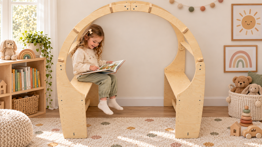 Waldorf Wooden Play Fort & Reading Nook - Bluey cozy Cove