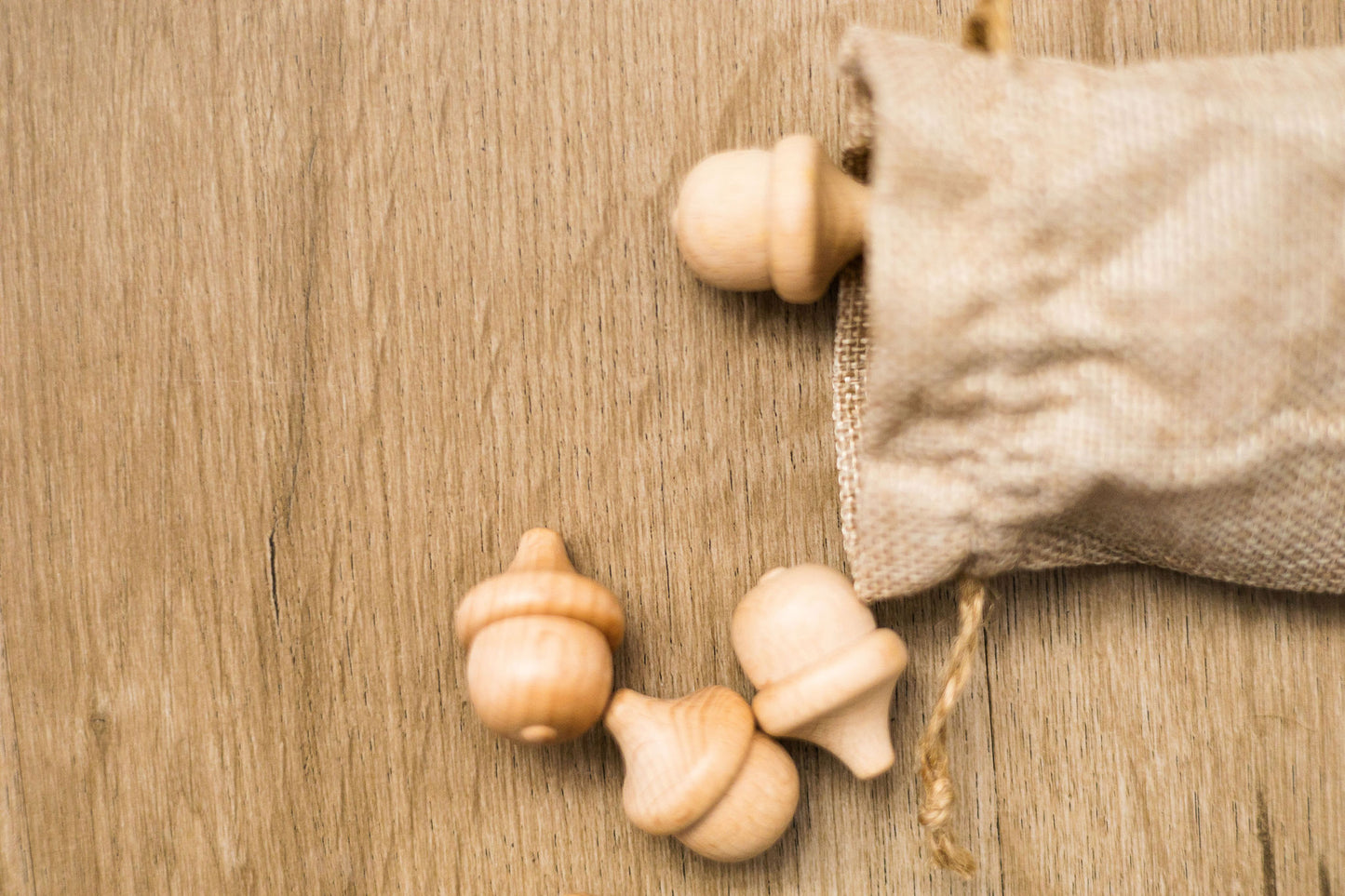 Wooden Counting Trays with Acorns