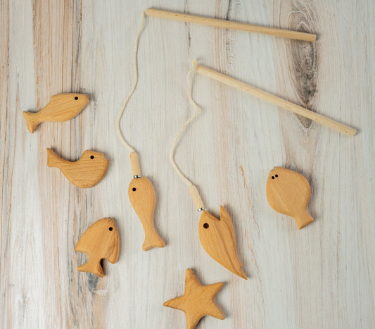 Wooden Magnetic Fishing Game for Kids