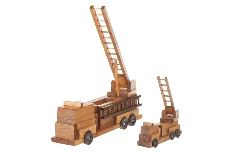 Amish Crafted Wooden Ladder Fire Truck Toy