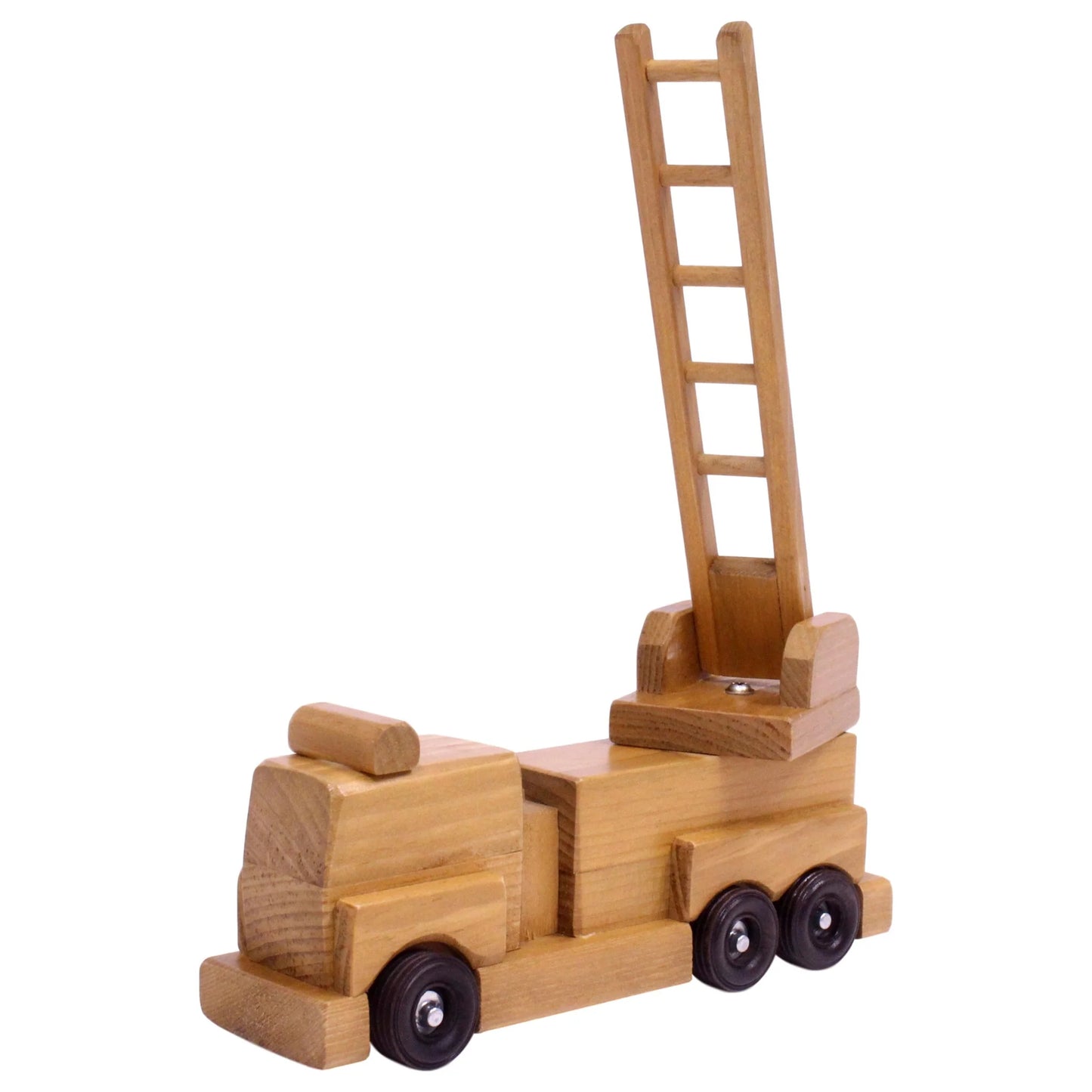 Amish Crafted Wooden Ladder Fire Truck Toy