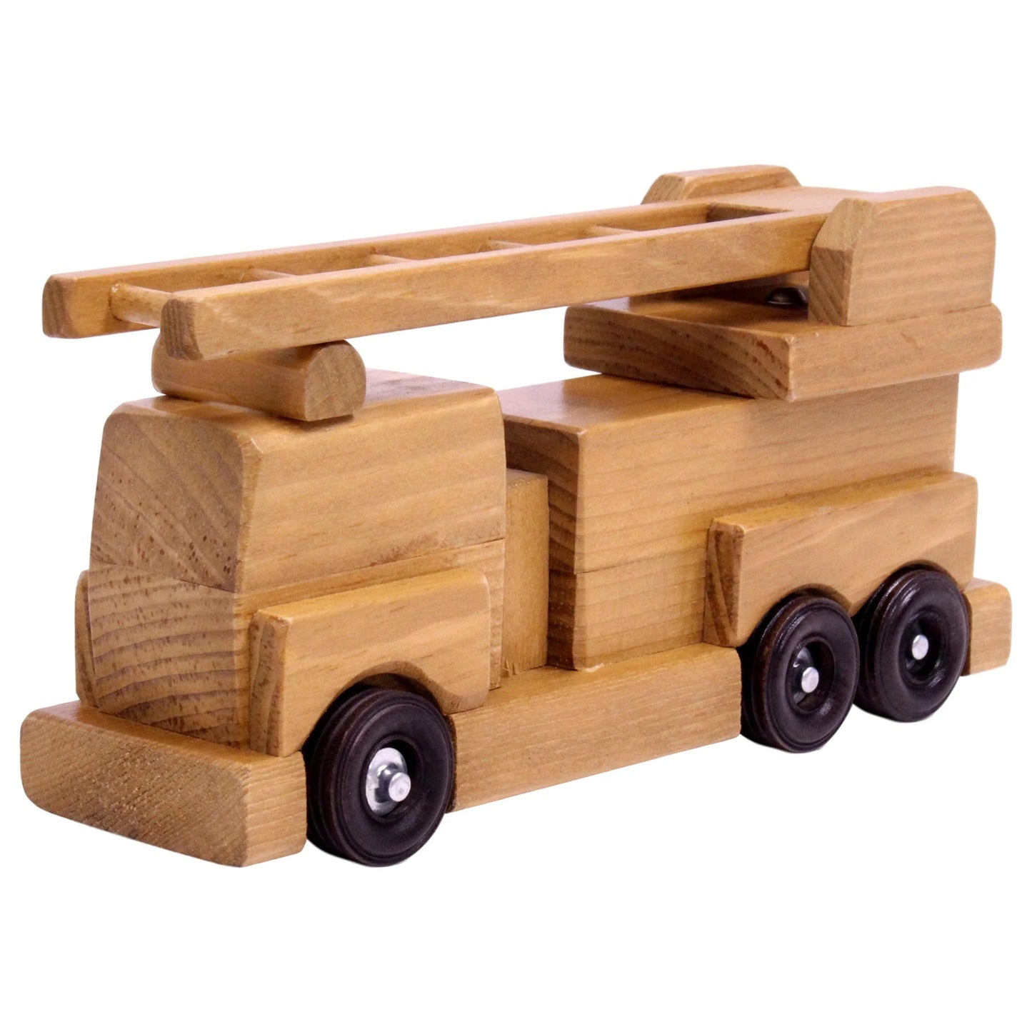 Amish Crafted Wooden Ladder Fire Truck Toy