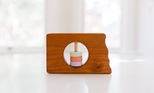 North Dakota State Wooden Baby Rattle™