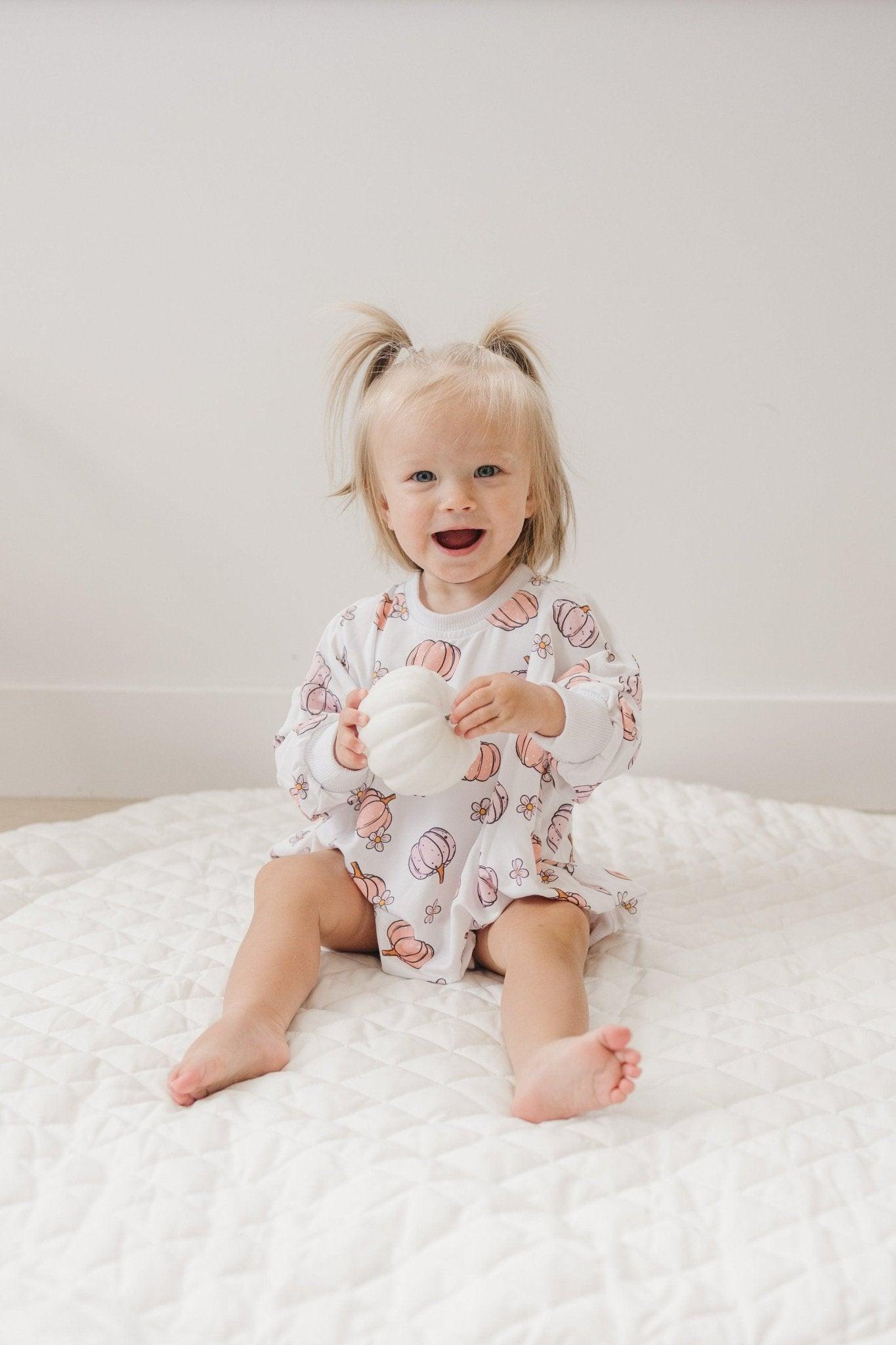 Pastel Pumpkins Bamboo Bubble Romper