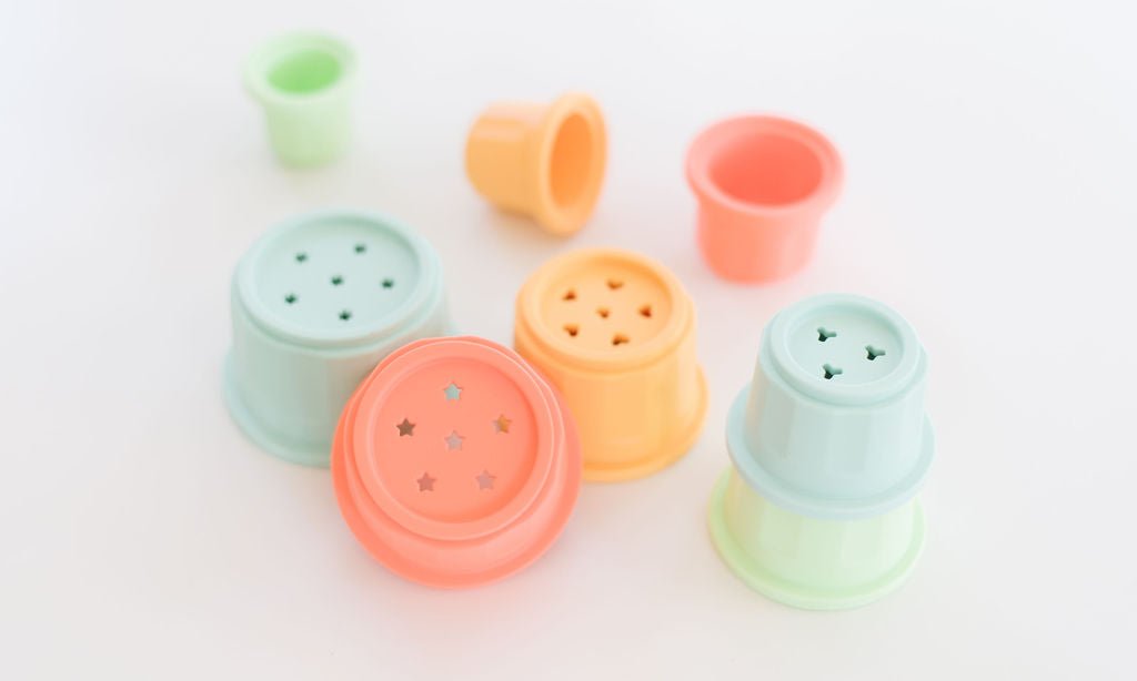 Silicone Stacking Cups for Beach, Bath, or Play