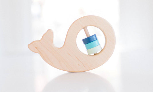 Whale Wooden Baby Rattle