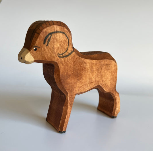 Wooden Sheep Figurine