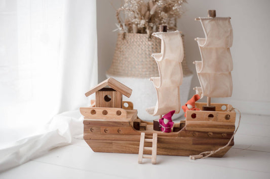 Wooden Pirate Ship with Accessories
