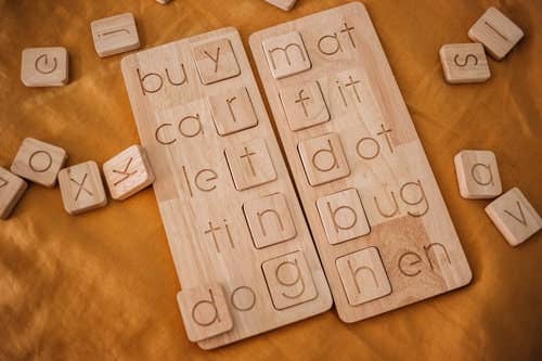 Two Wooden CVC Word Boards
