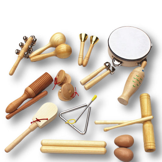 Wooden children's musical instrument set